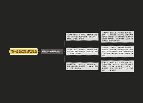 精神分裂症的辨证分型