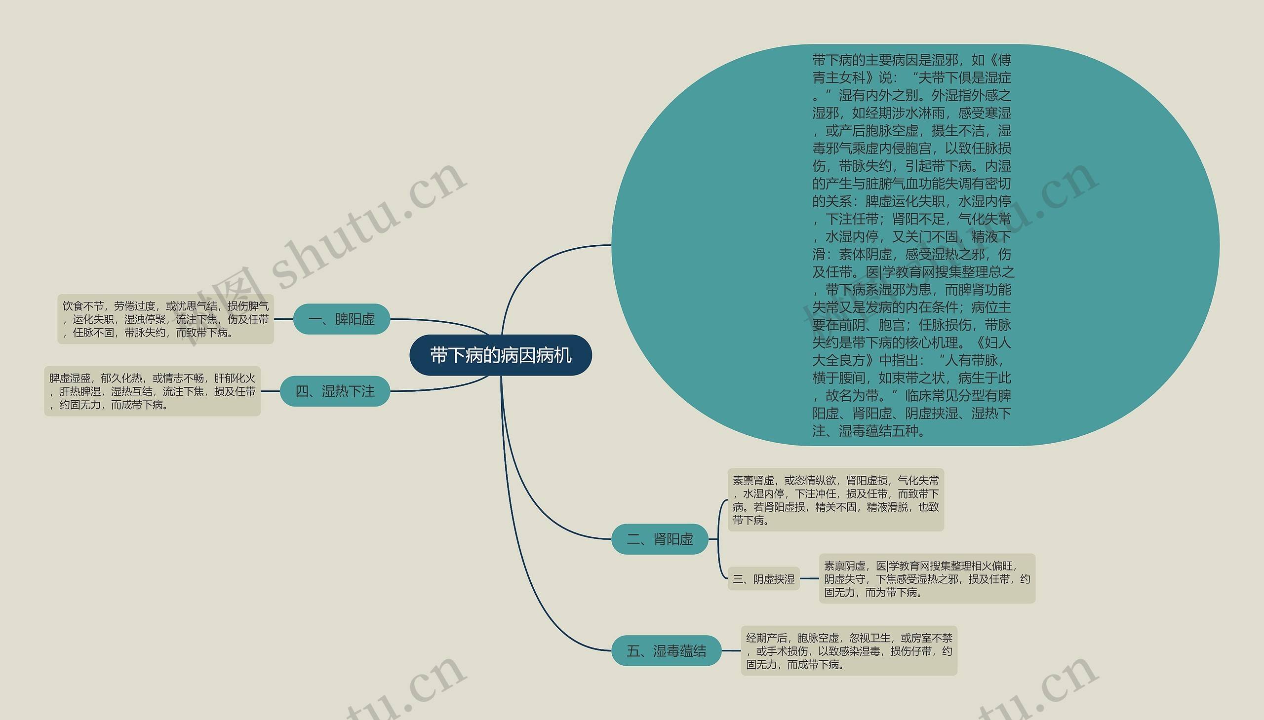 带下病的病因病机思维导图