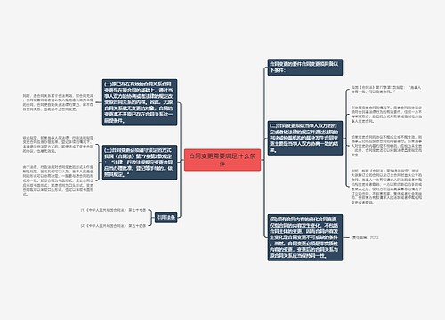 合同变更需要满足什么条件