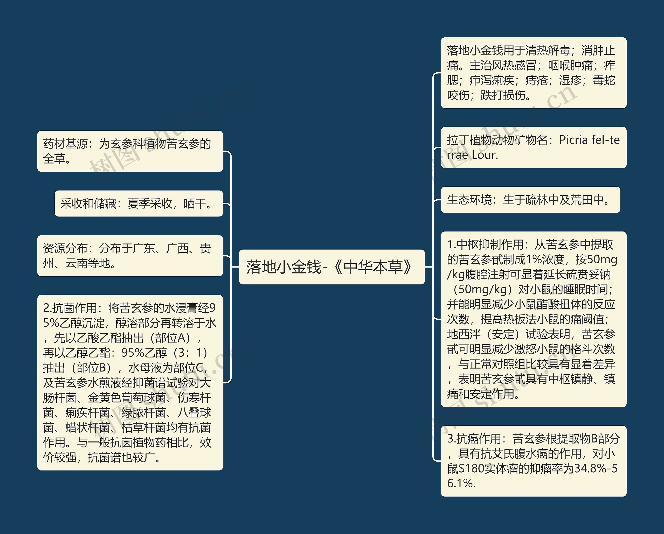 落地小金钱-《中华本草》思维导图