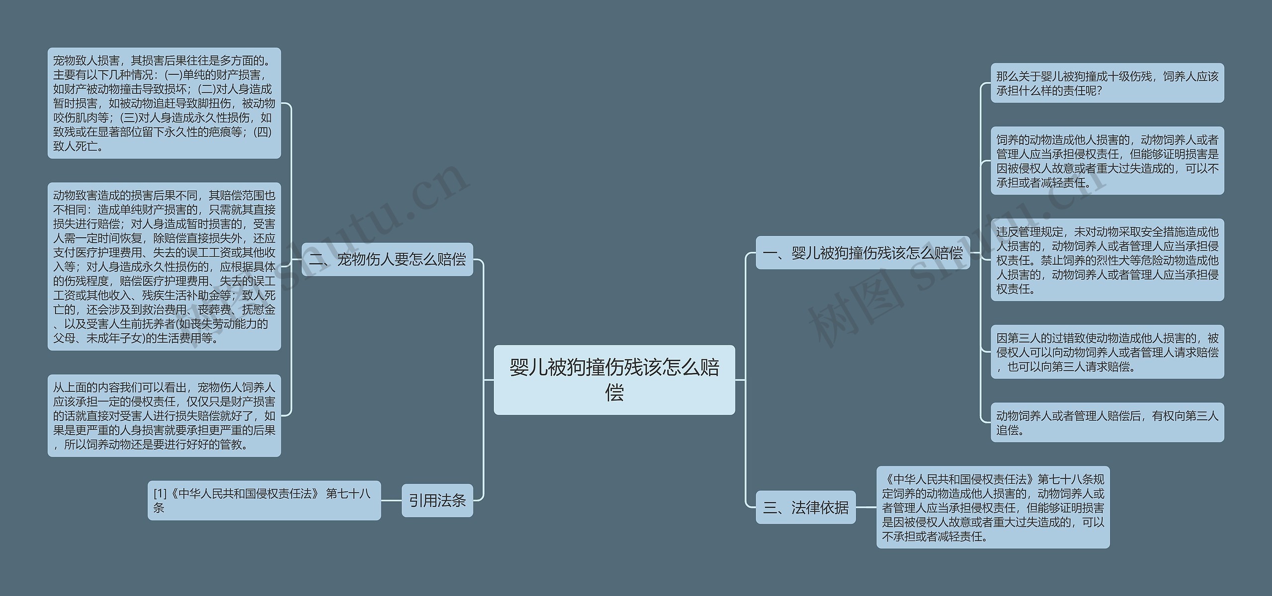 婴儿被狗撞伤残该怎么赔偿思维导图