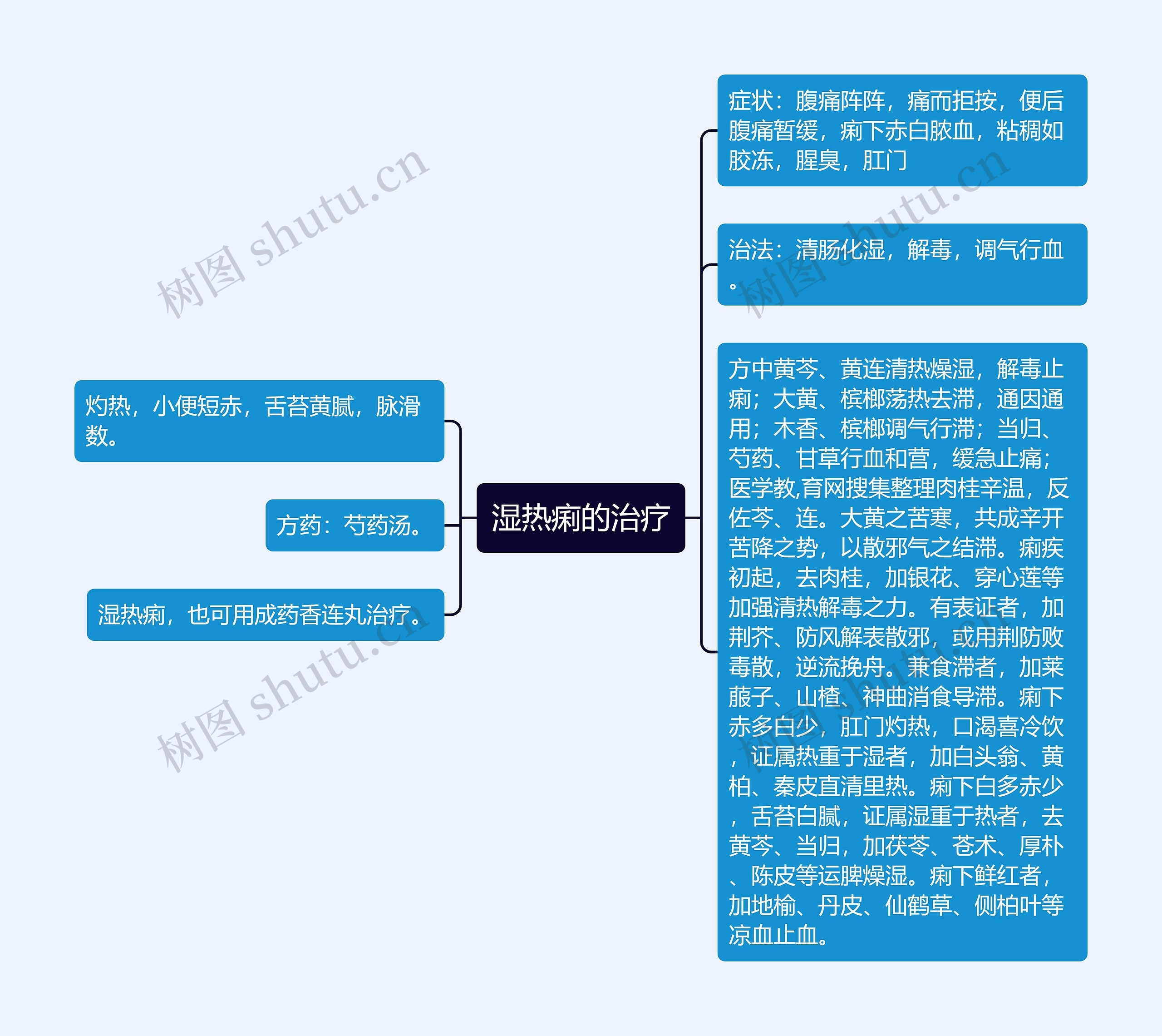 湿热痢的治疗思维导图