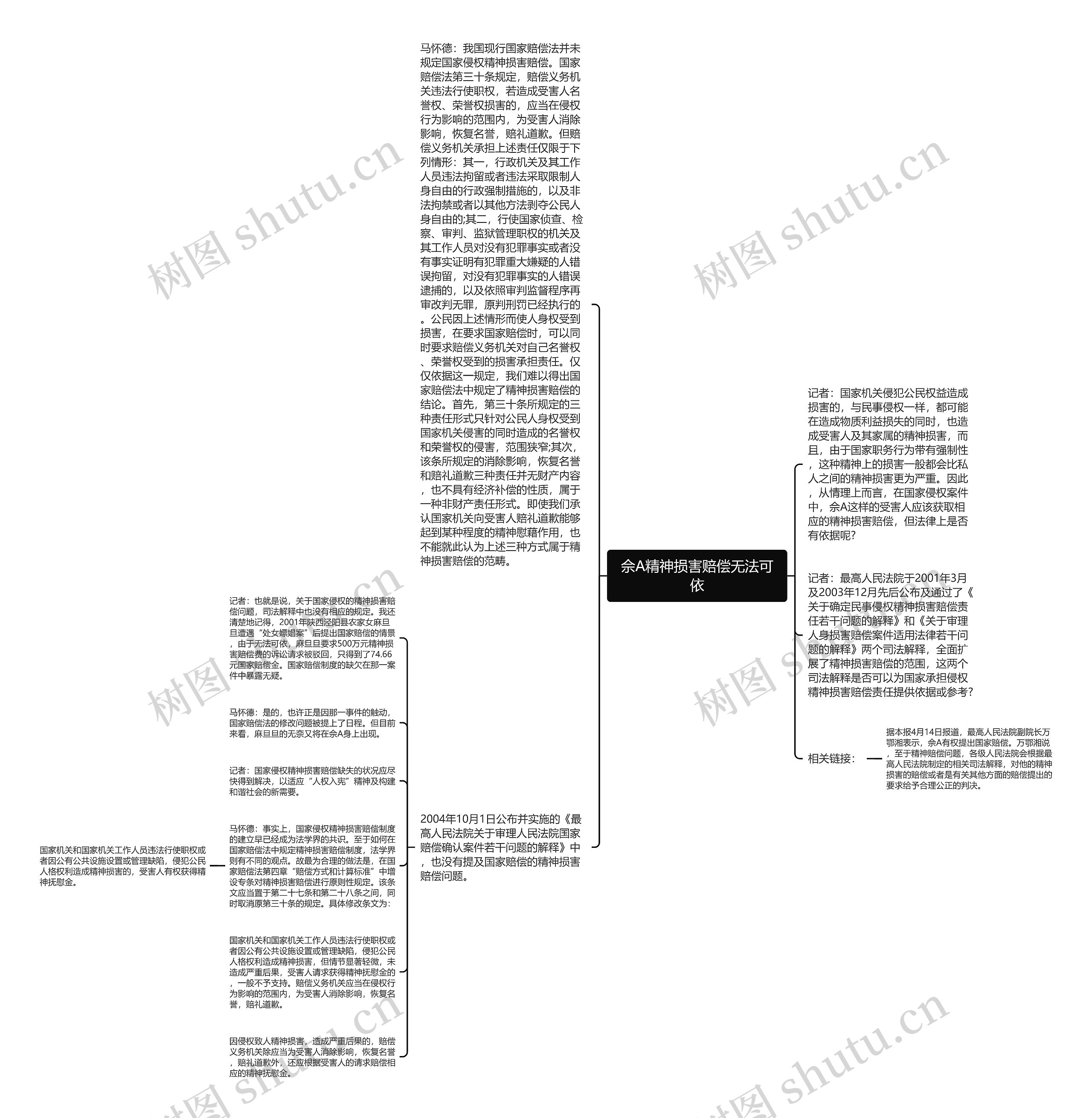 佘A精神损害赔偿无法可依思维导图