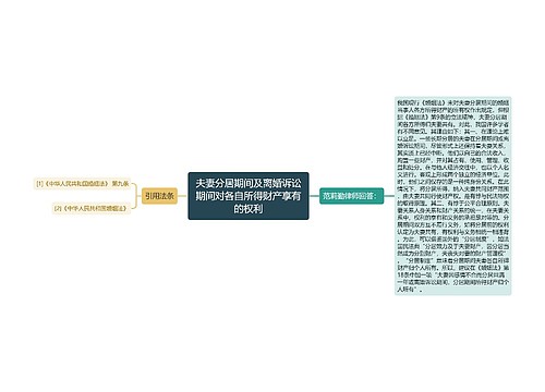 夫妻分居期间及离婚诉讼期间对各自所得财产享有的权利