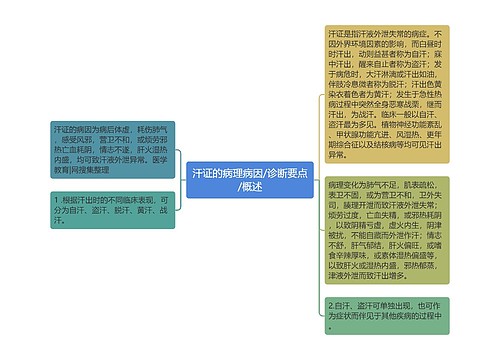 汗证的病理病因/诊断要点/概述