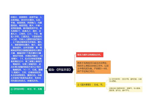 鲻鱼-《开宝本草》思维导图