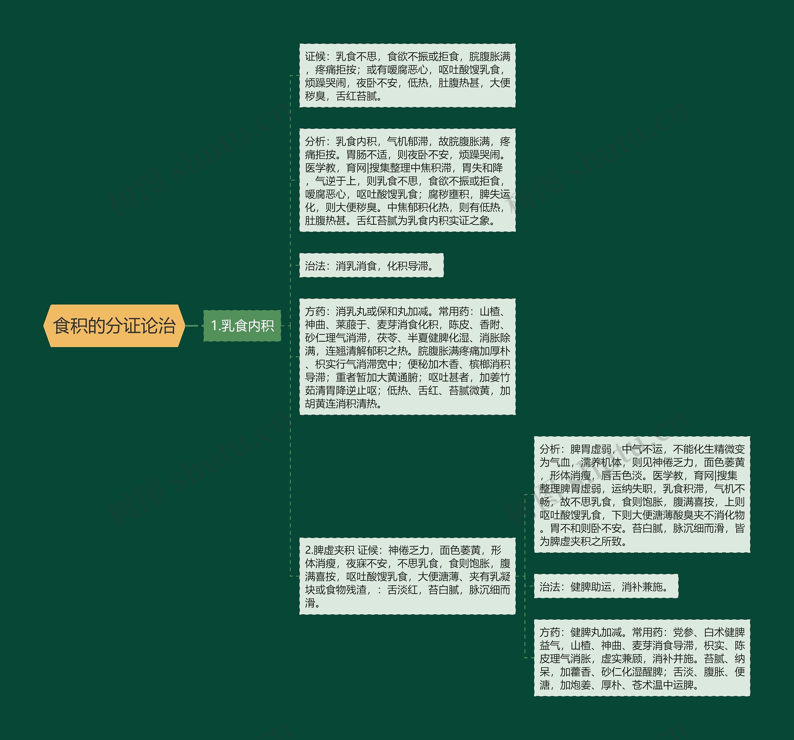 食积的分证论治思维导图