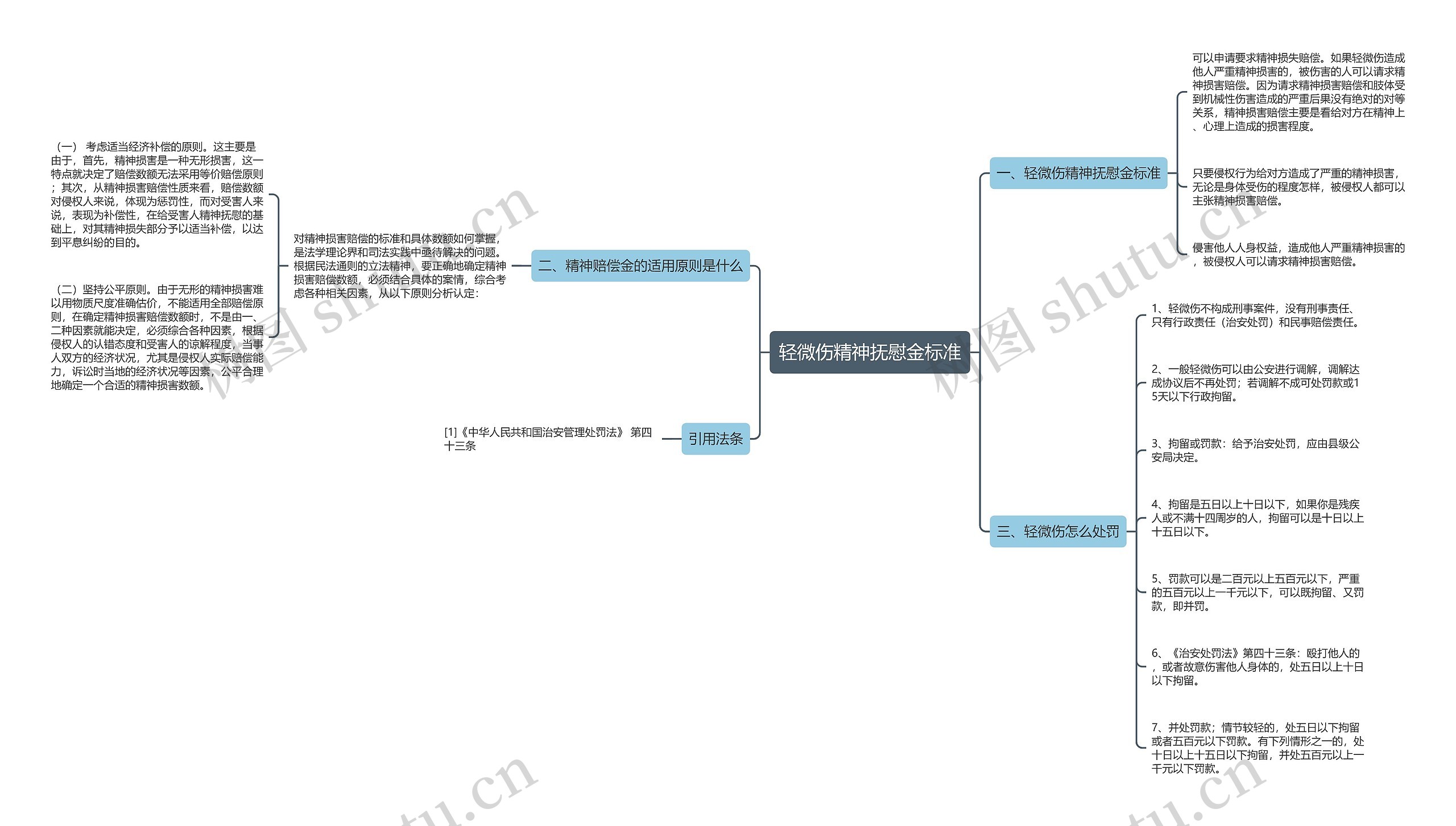 轻微伤精神抚慰金标准思维导图