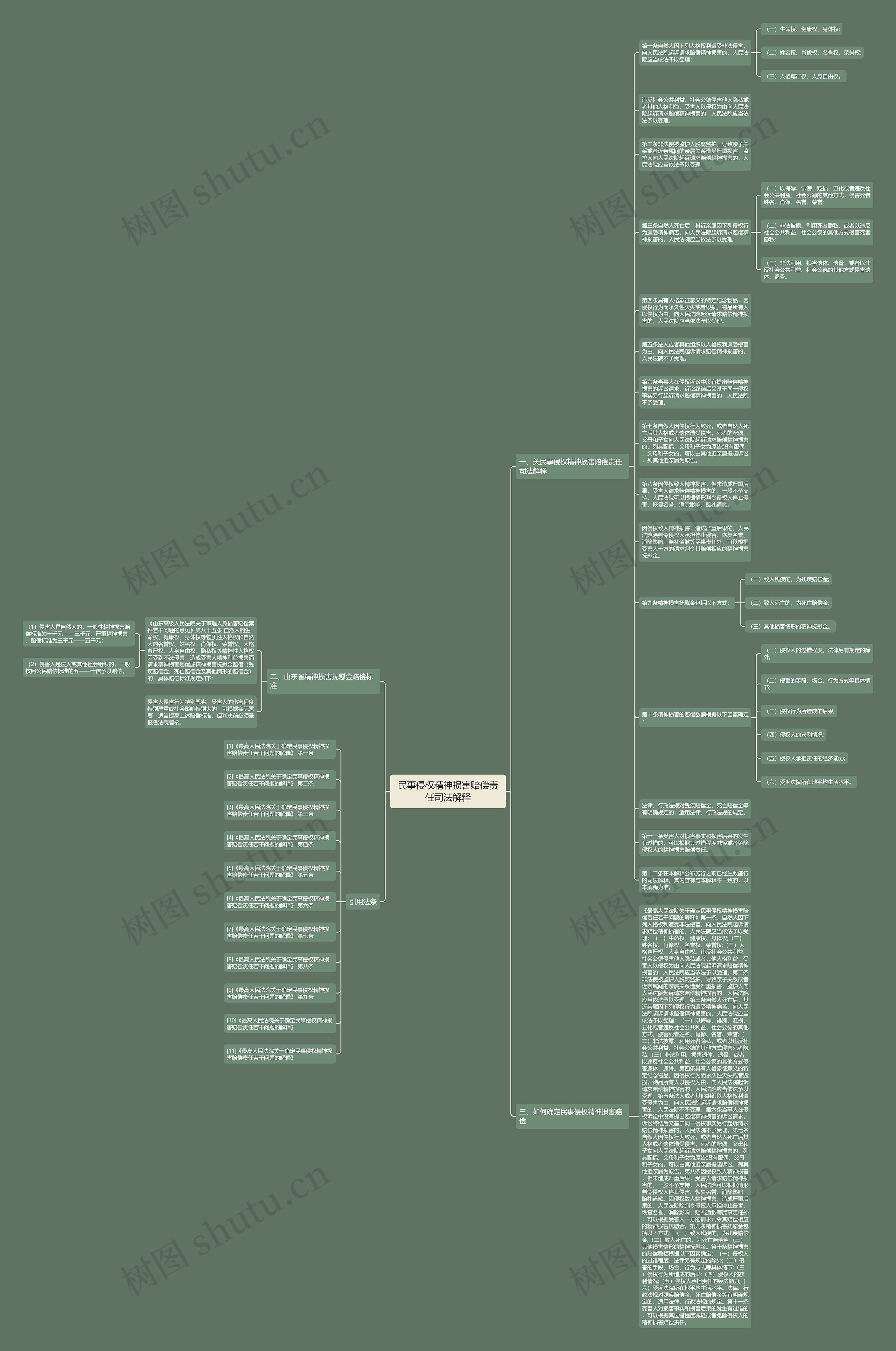 民事侵权精神损害赔偿责任司法解释思维导图