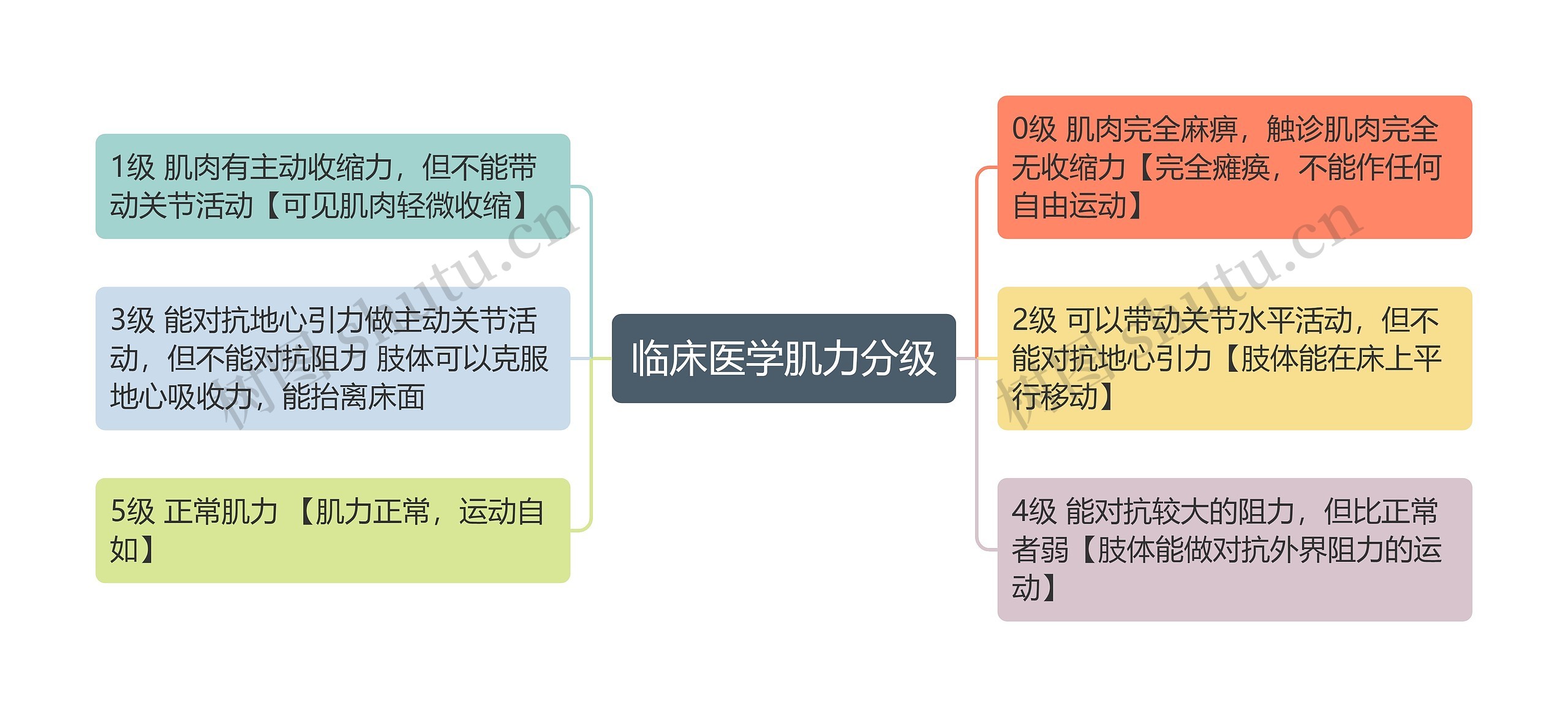 临床医学肌力分级思维导图