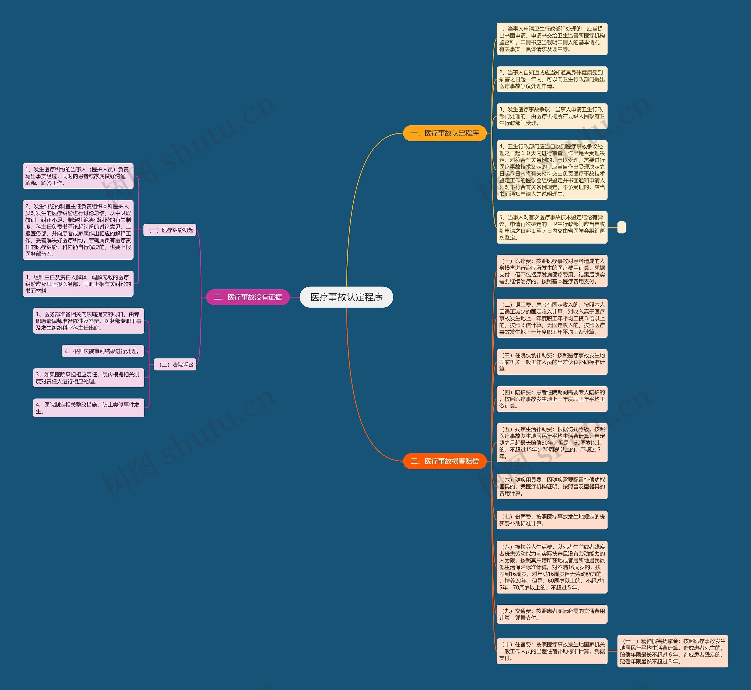 医疗事故认定程序思维导图