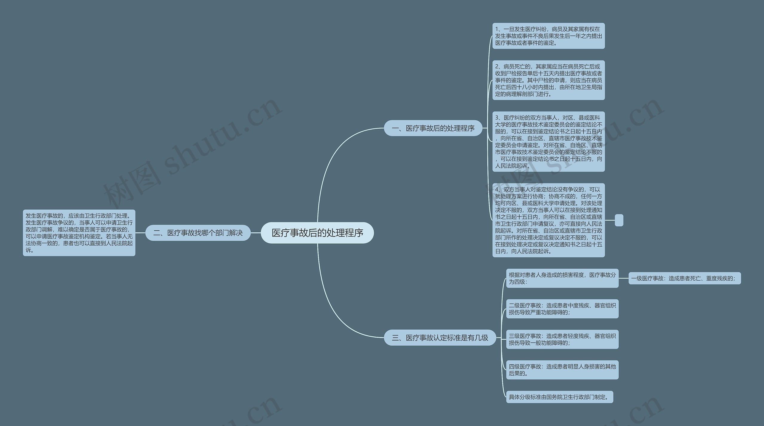 医疗事故后的处理程序思维导图
