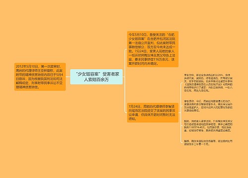 “少女毁容案”受害者家人索赔百余万