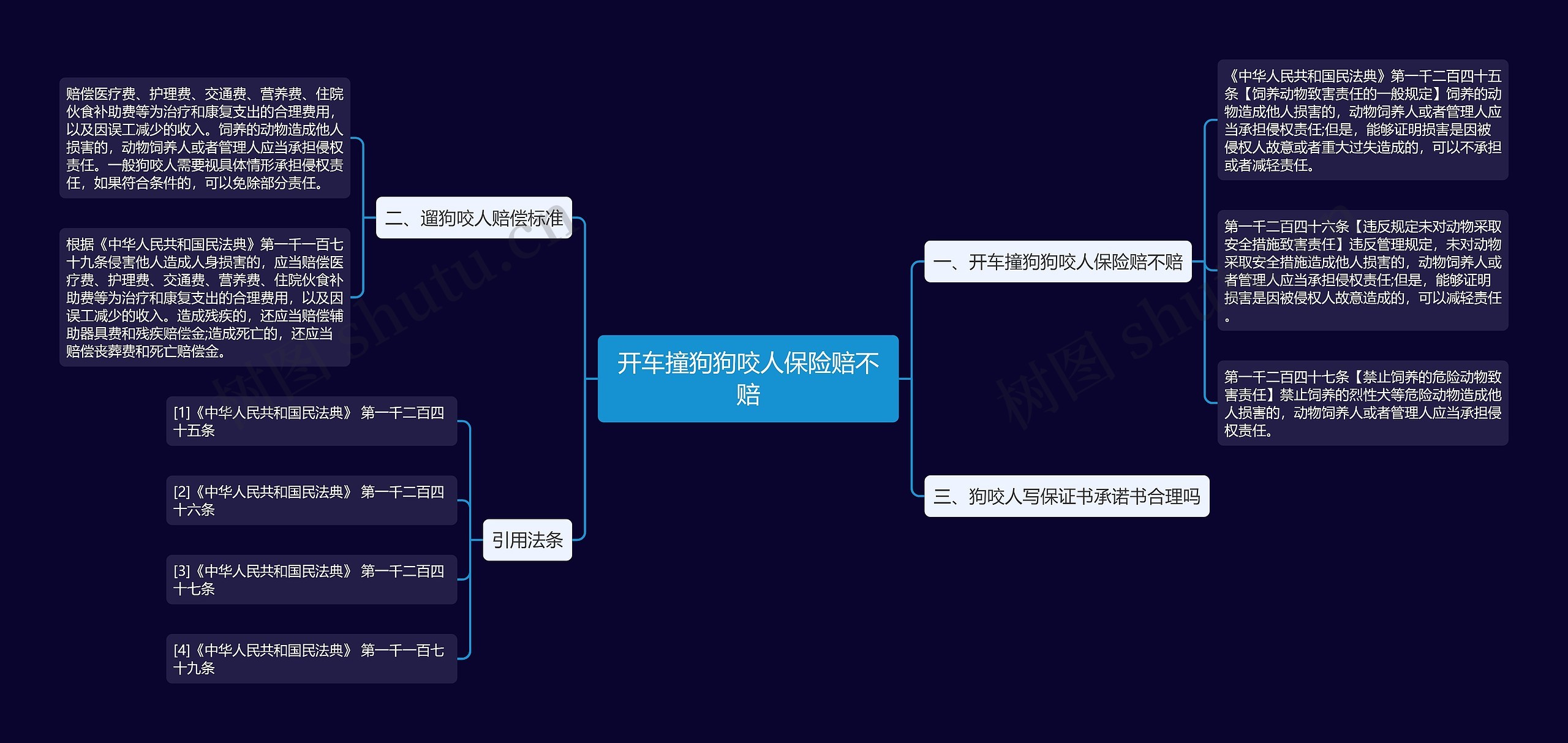 开车撞狗狗咬人保险赔不赔思维导图