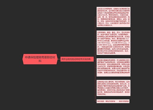 申请保险理赔需要那些材料