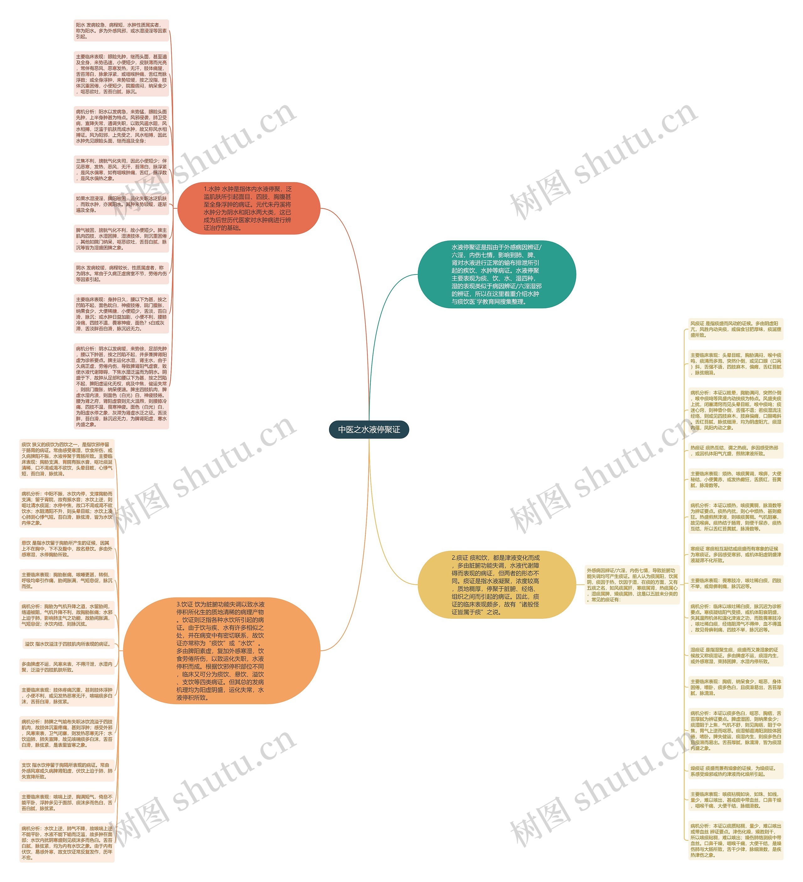 中医之水液停聚证思维导图