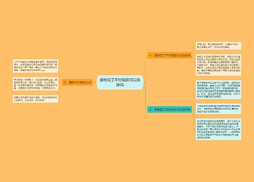 装修完了不付尾款可以拆除吗