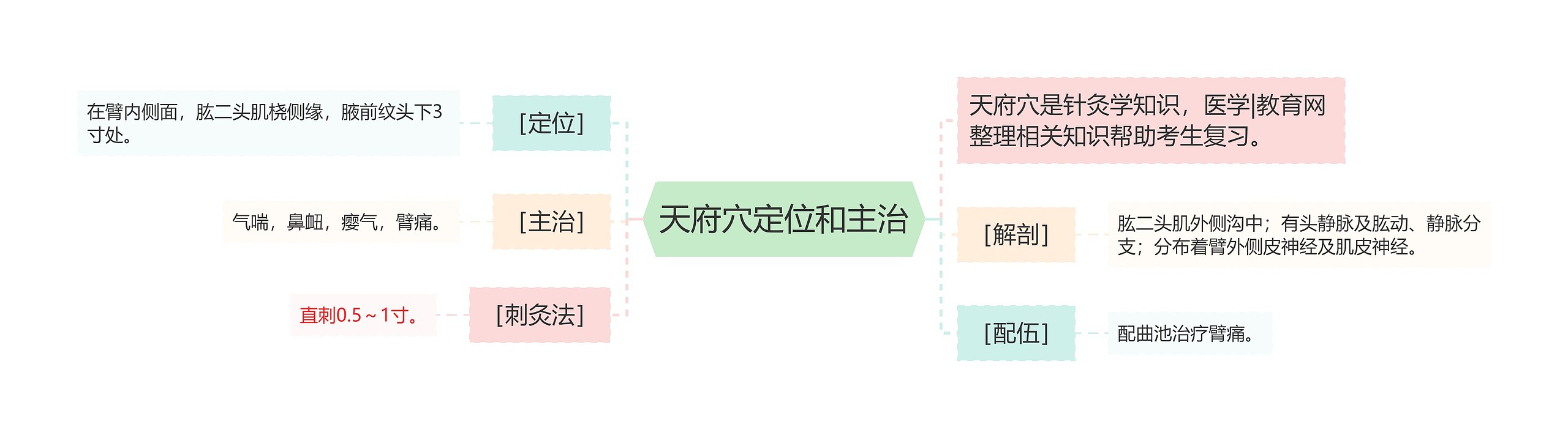 天府穴定位和主治思维导图