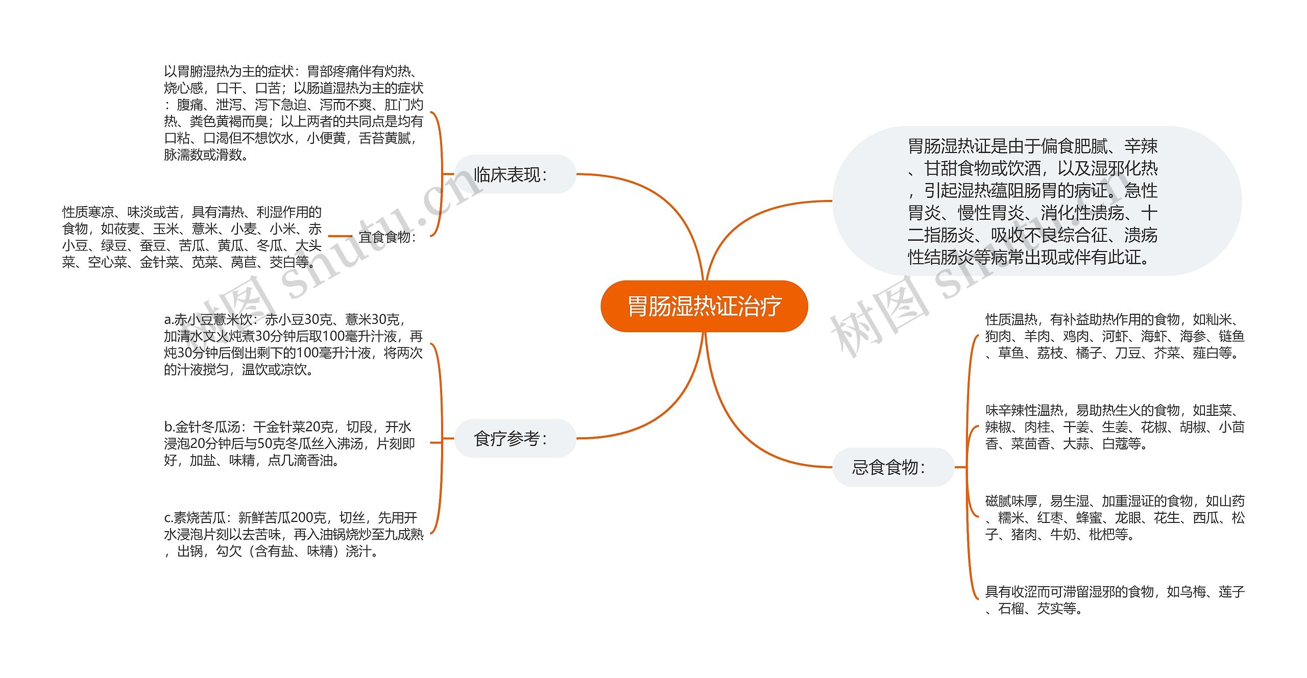 胃肠湿热证治疗思维导图