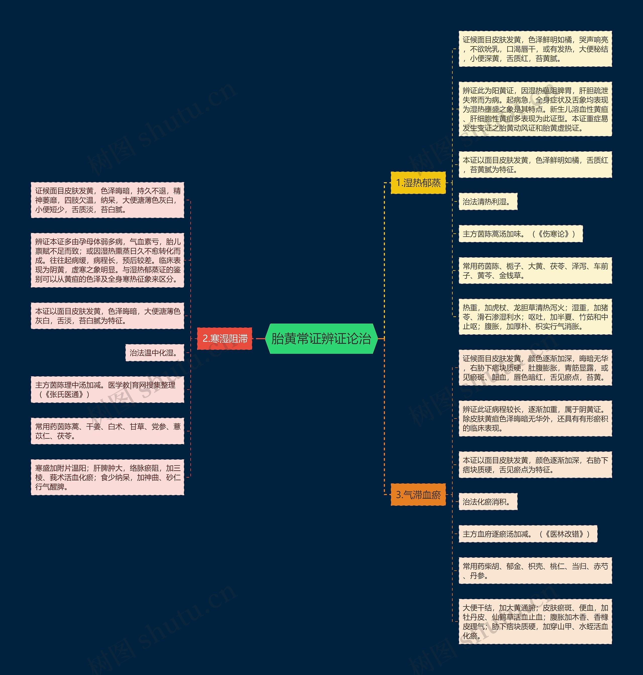 胎黄常证辨证论治思维导图