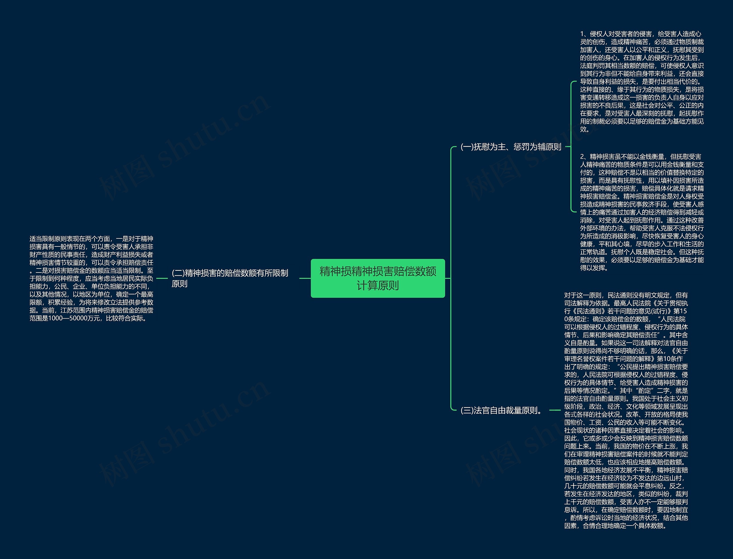 精神损精神损害赔偿数额计算原则思维导图
