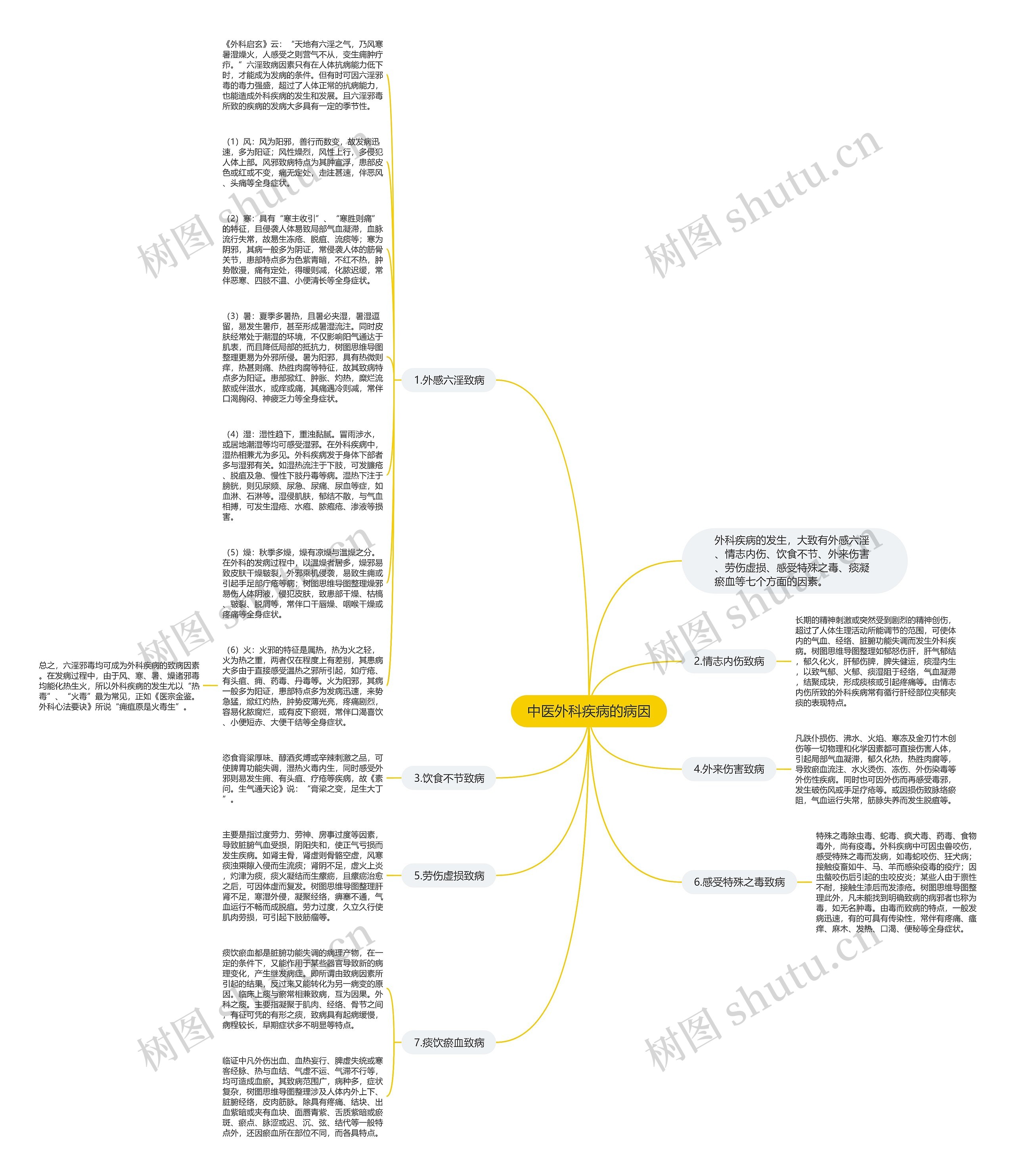 中医外科疾病的病因思维导图