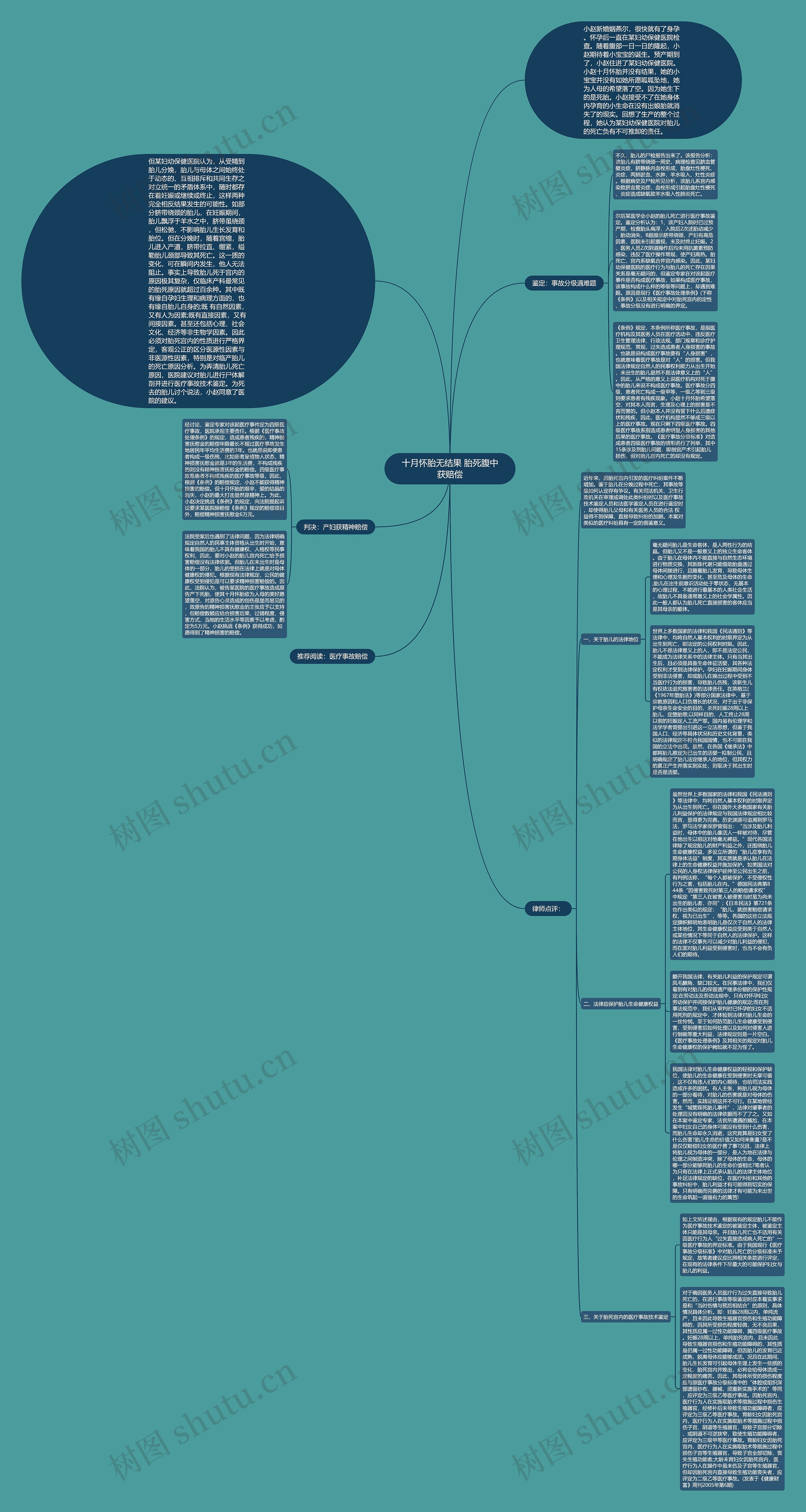 十月怀胎无结果 胎死腹中获赔偿思维导图