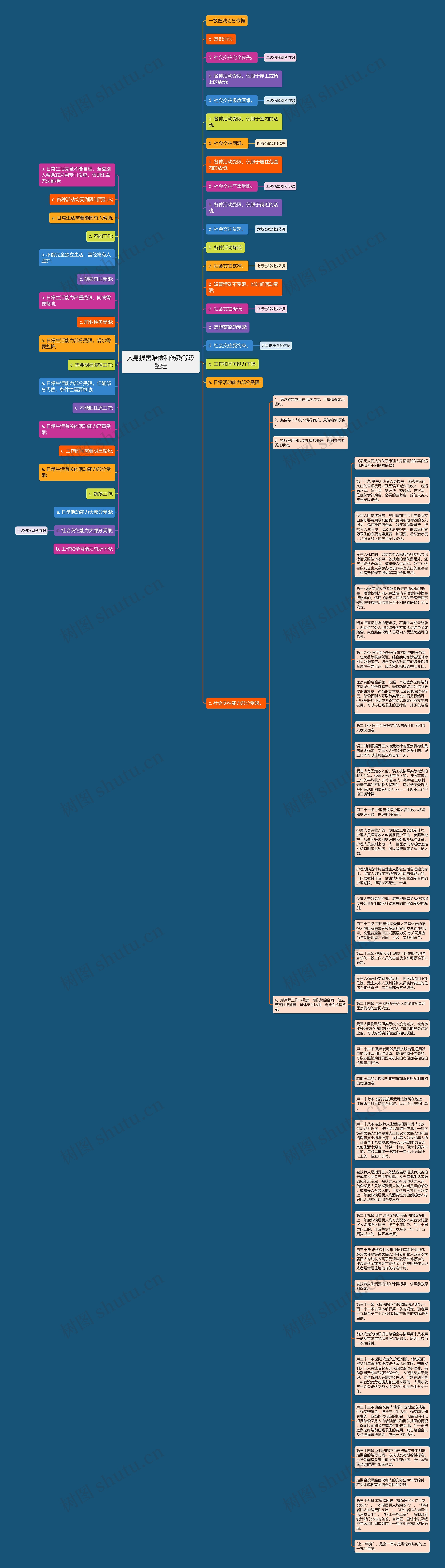人身损害赔偿和伤残等级鉴定思维导图