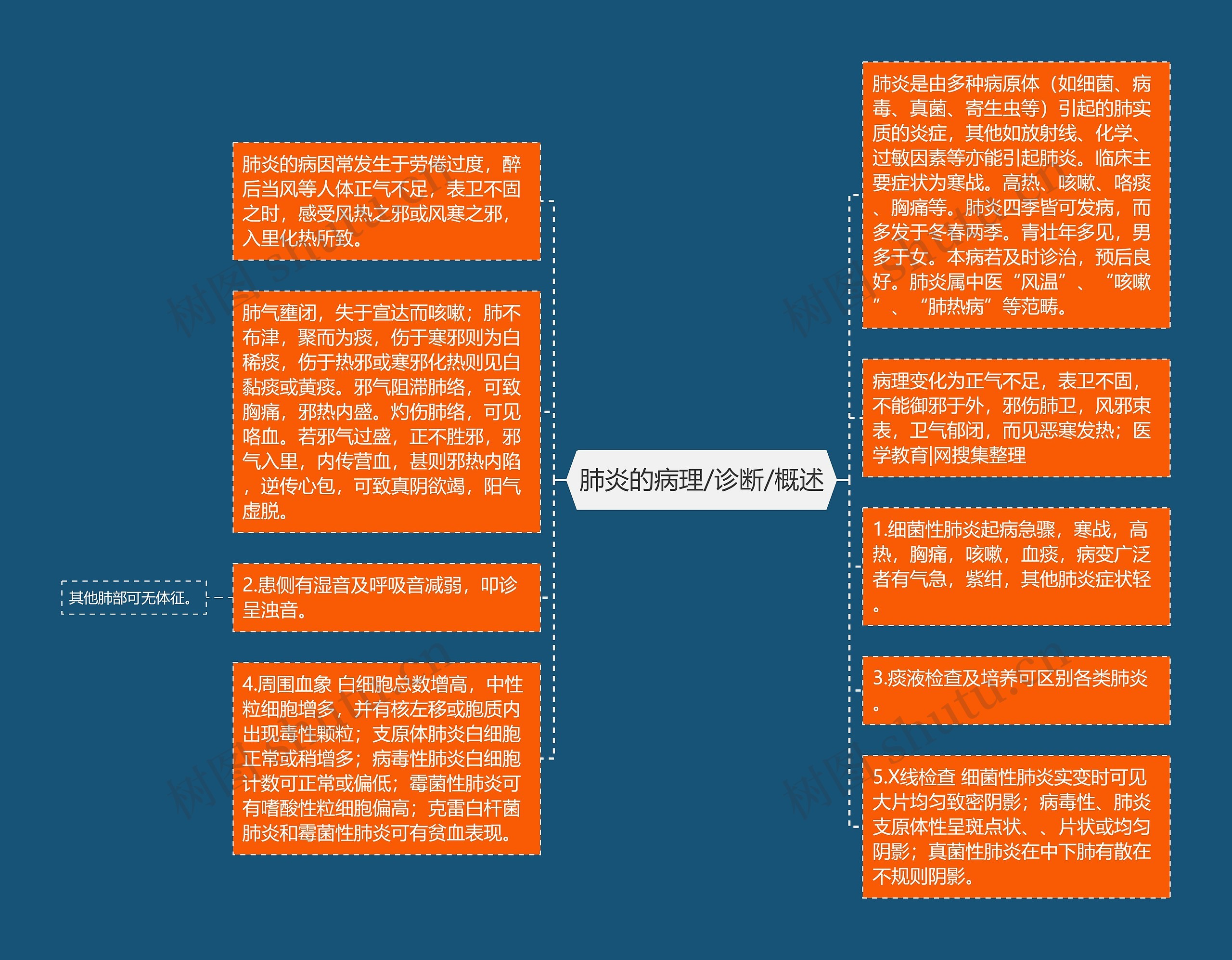 肺炎的病理/诊断/概述思维导图