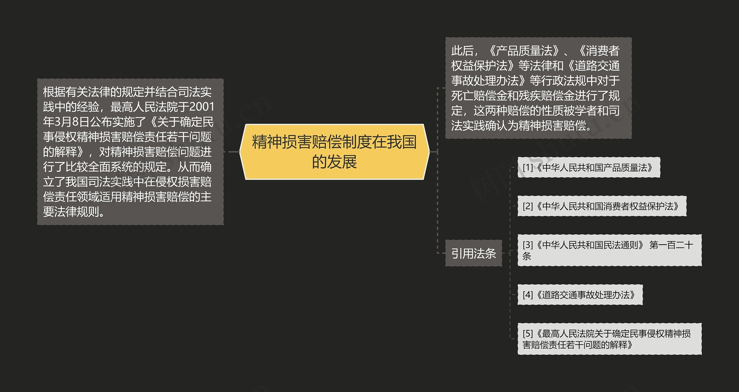 精神损害赔偿制度在我国的发展思维导图