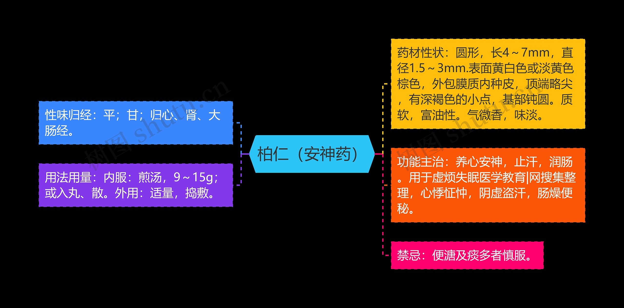 柏仁（安神药）思维导图