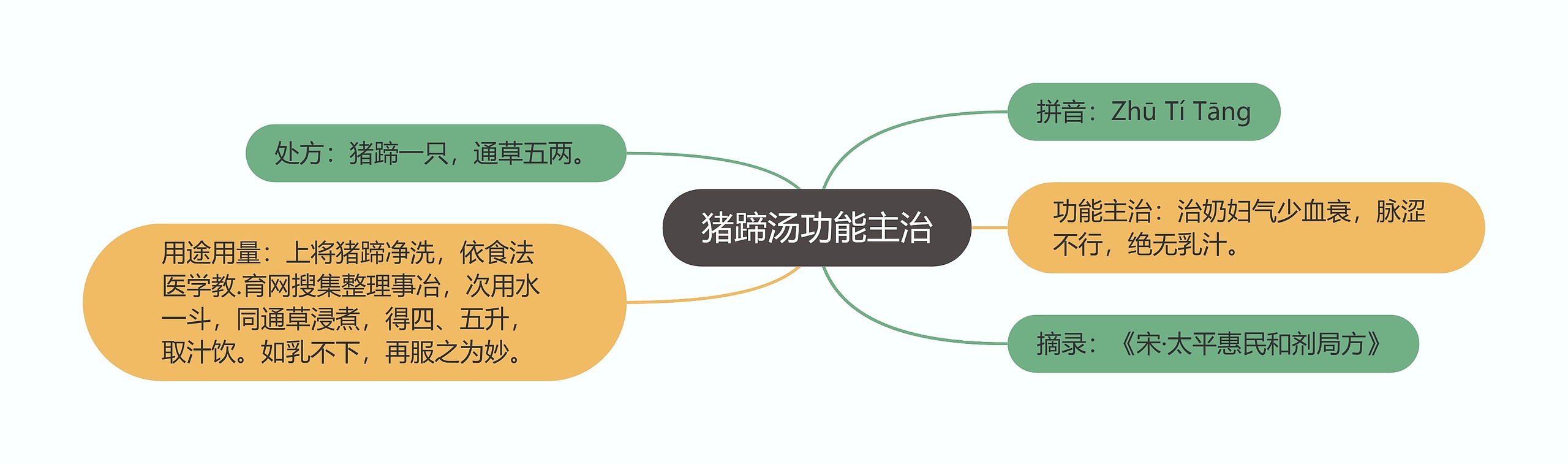 猪蹄汤功能主治思维导图