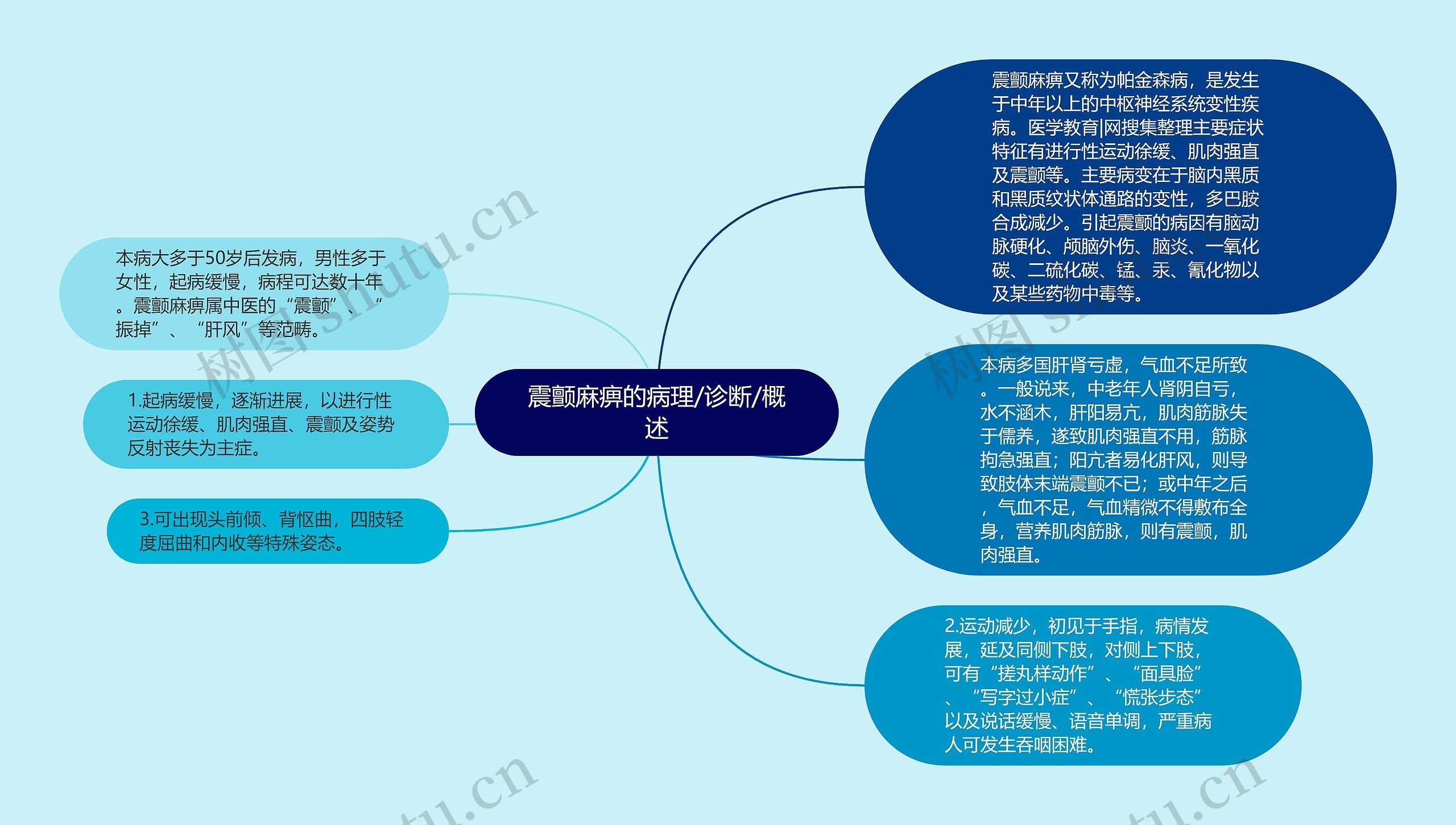 震颤麻痹的病理/诊断/概述思维导图