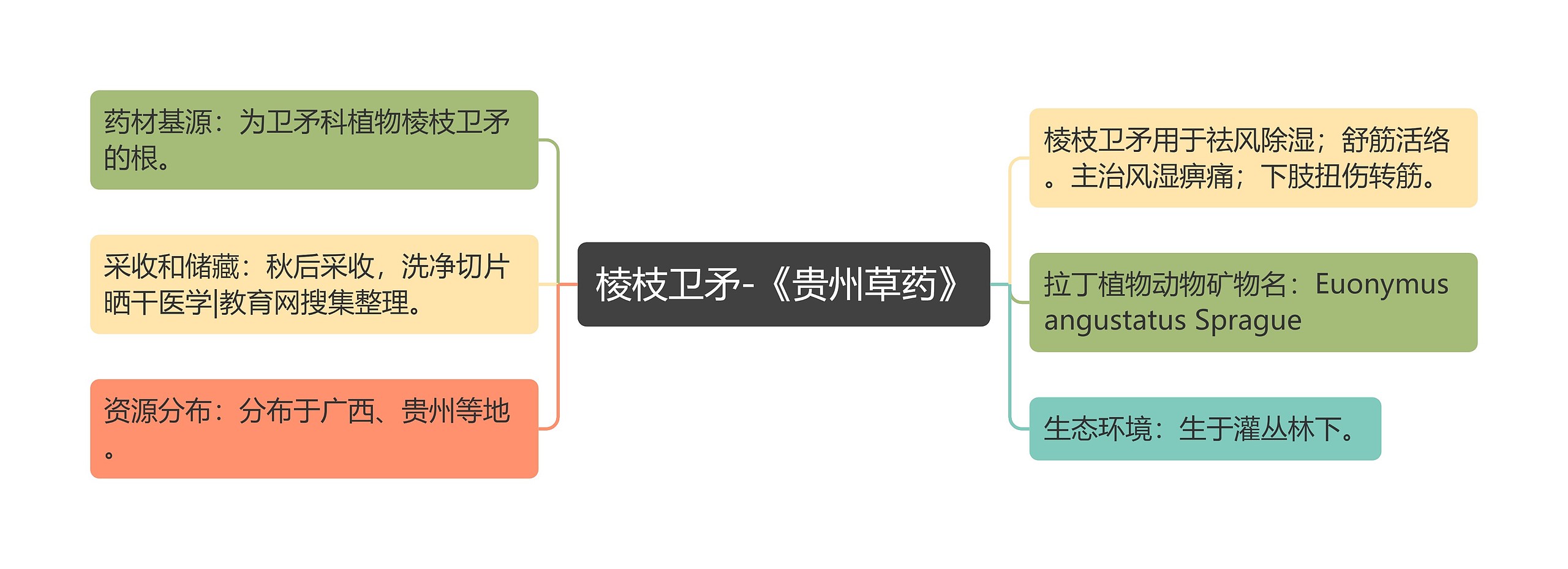 棱枝卫矛-《贵州草药》思维导图