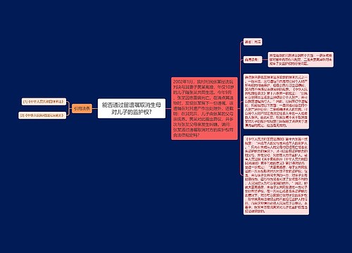 能否通过留遗嘱取消生母对儿子的监护权?