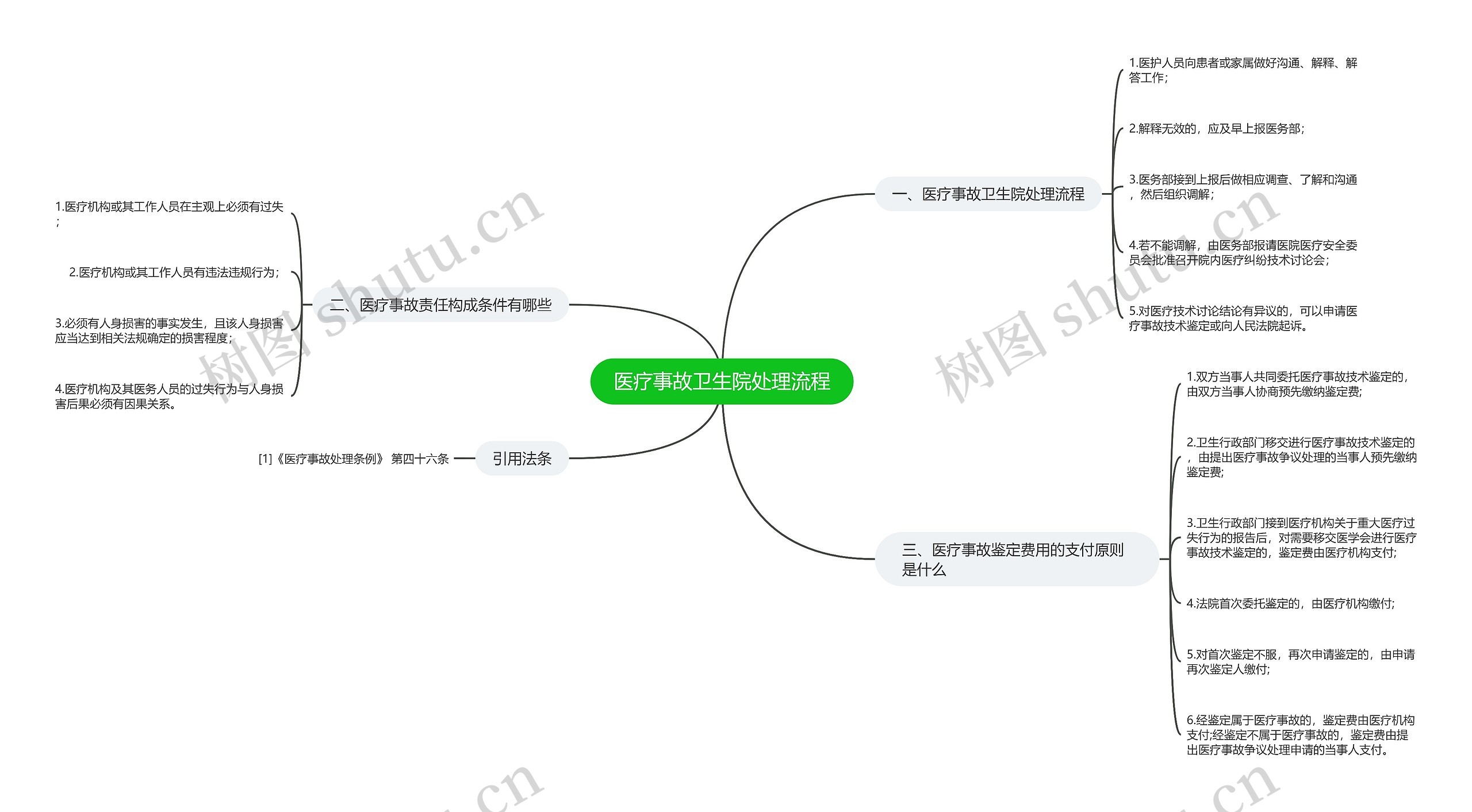 医疗事故卫生院处理流程思维导图