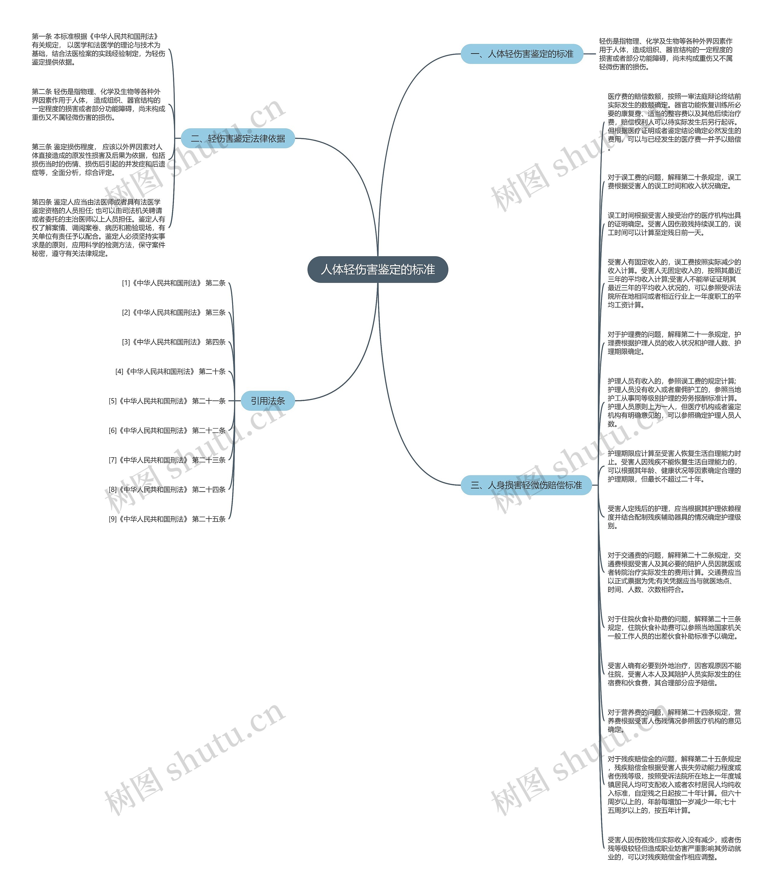 人体轻伤害鉴定的标准思维导图
