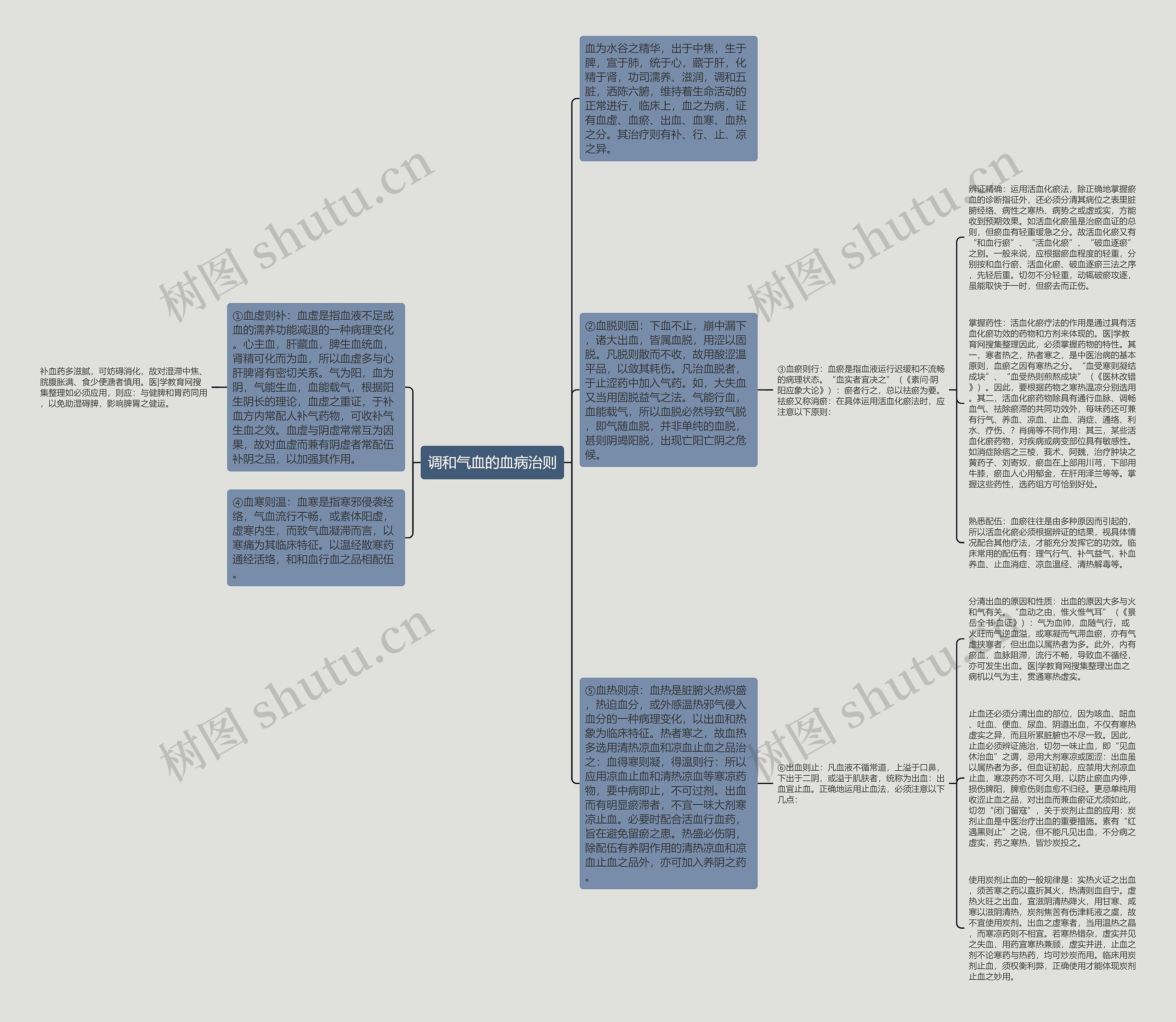 调和气血的血病治则思维导图