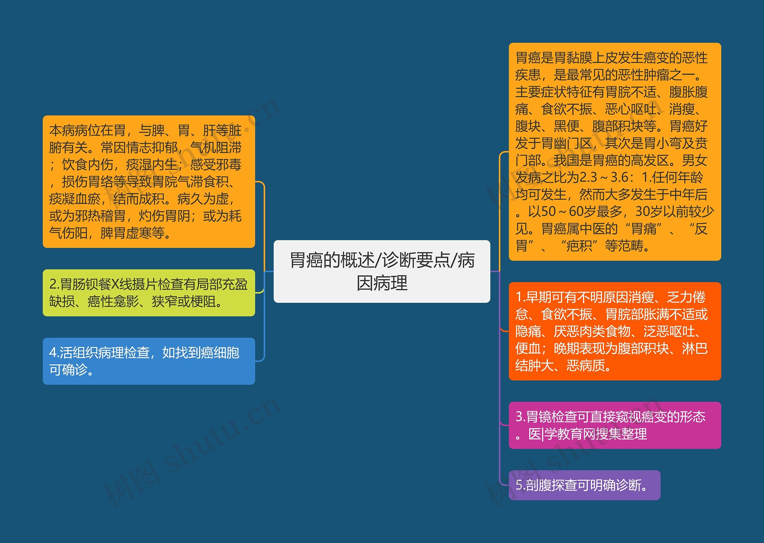 胃癌的概述/诊断要点/病因病理思维导图