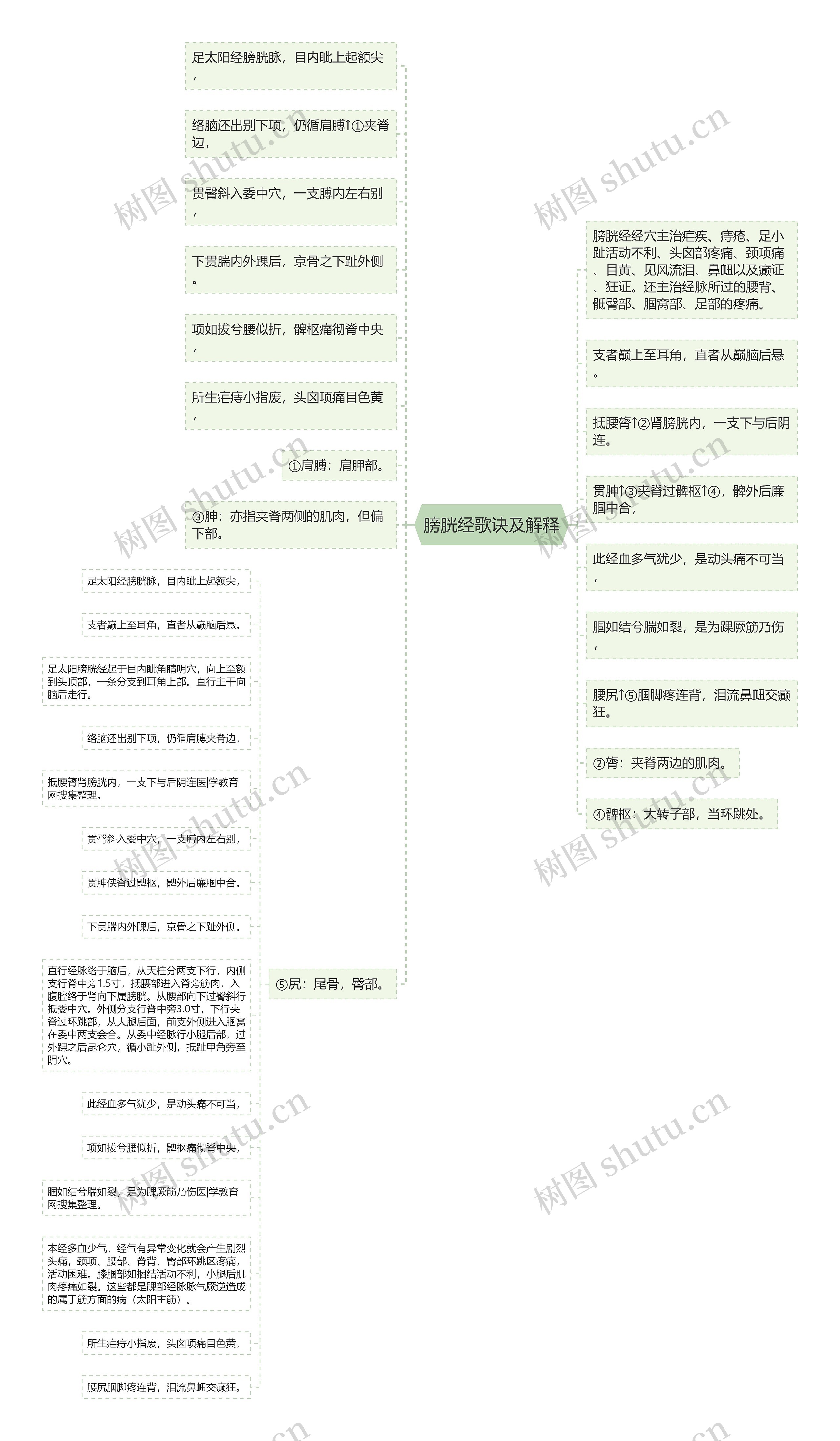 膀胱经歌诀及解释 膀胱经歌诀及解释