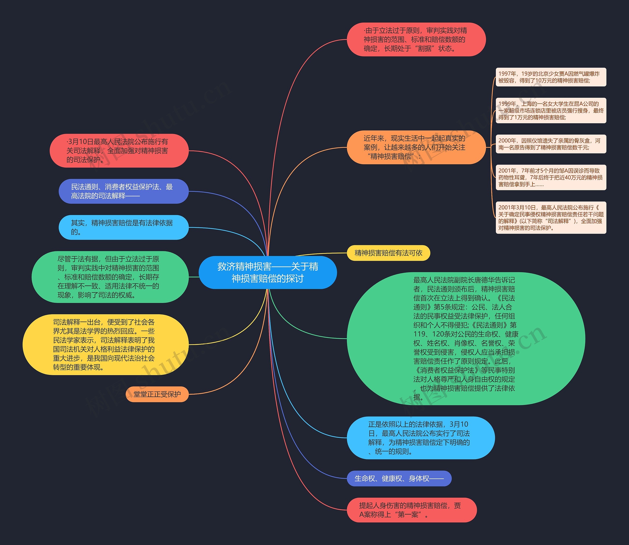 救济精神损害——关于精神损害赔偿的探讨思维导图
