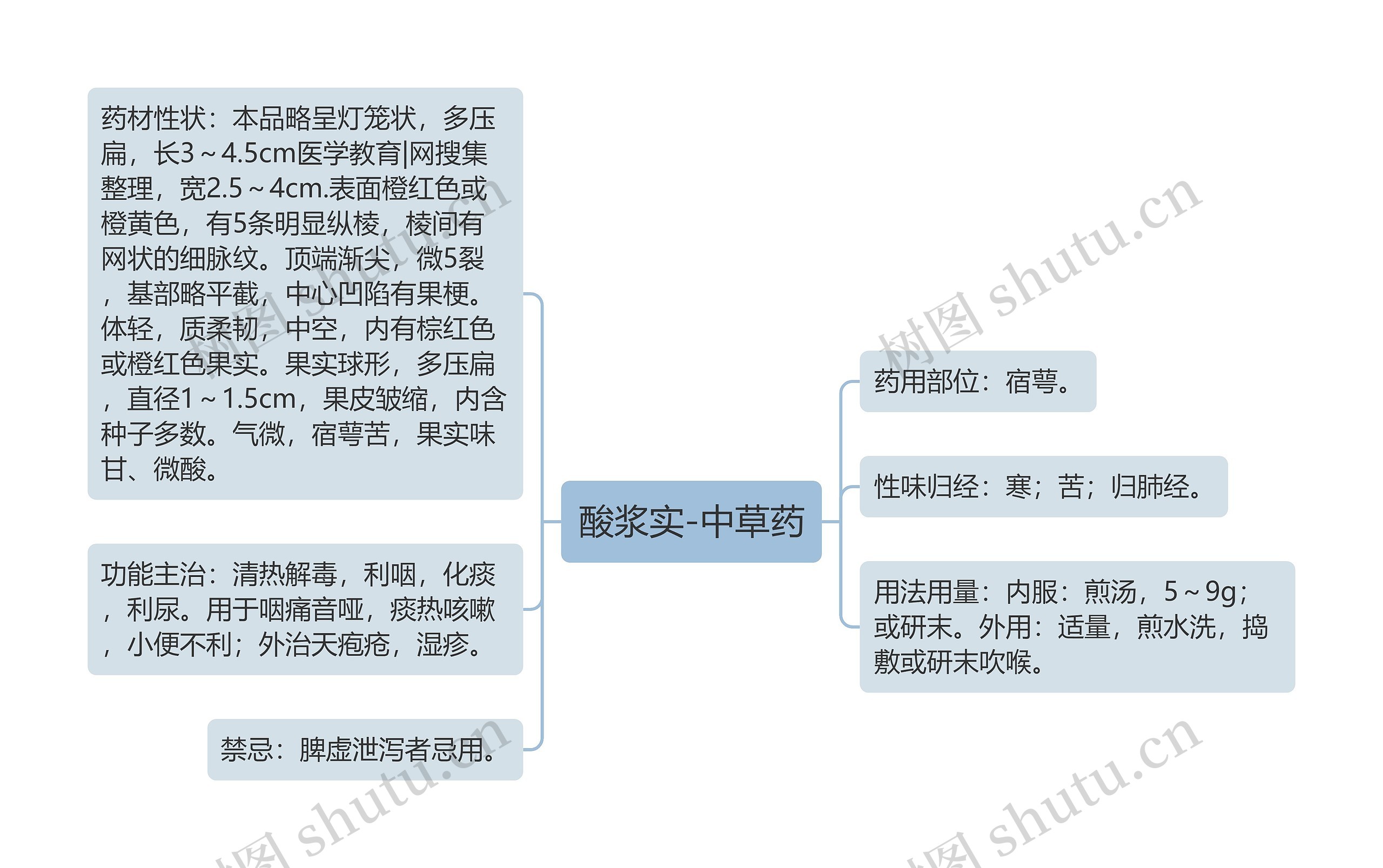 酸浆实-中草药思维导图