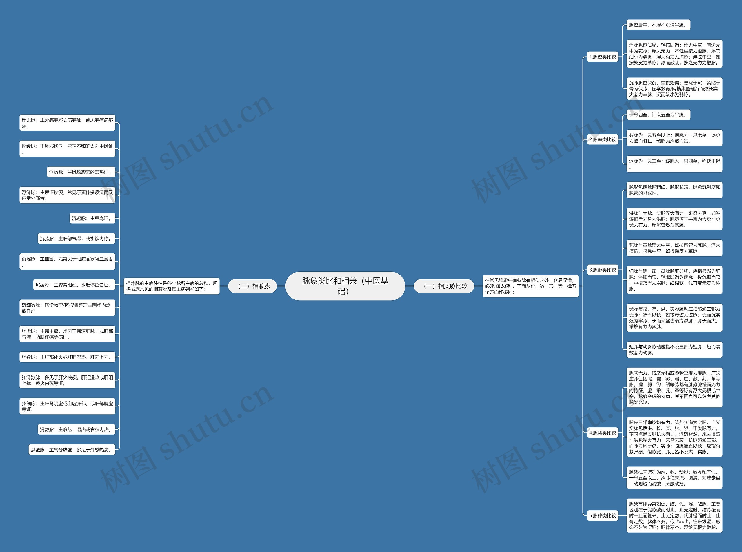脉象类比和相兼（中医基础）思维导图