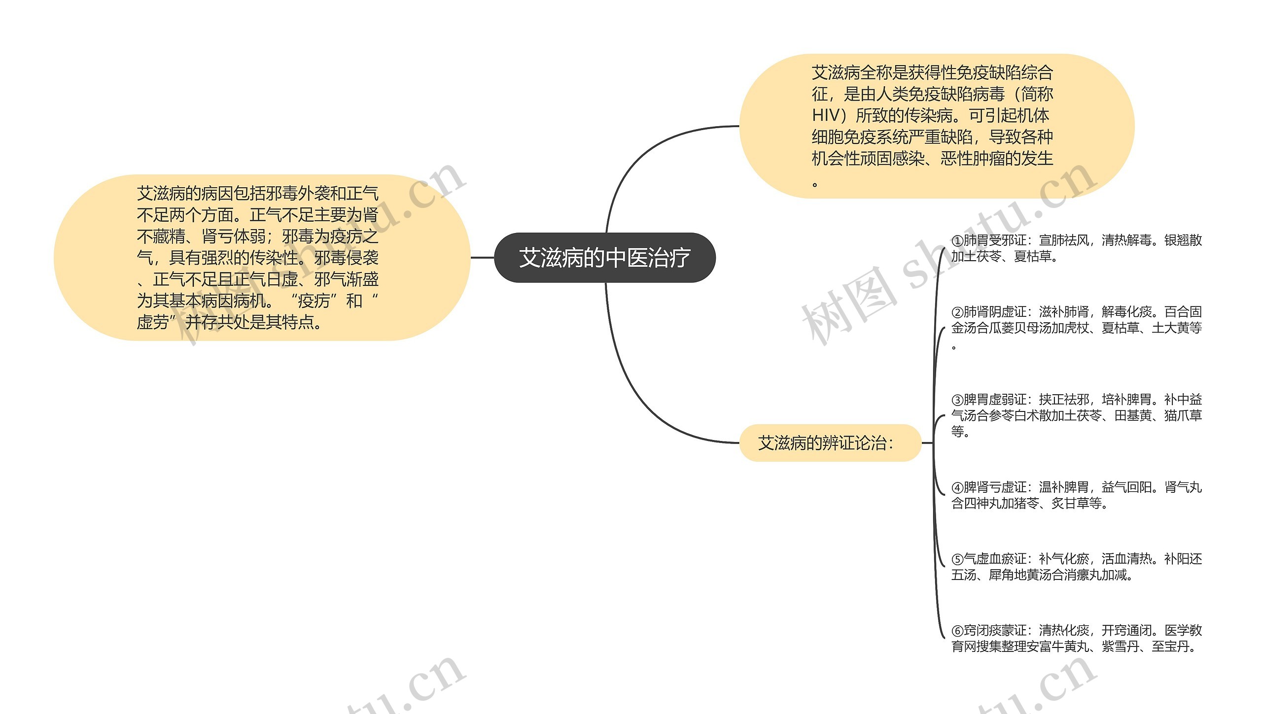 艾滋病的中医治疗思维导图