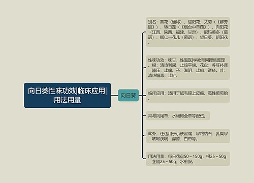 向日葵性味功效|临床应用|用法用量