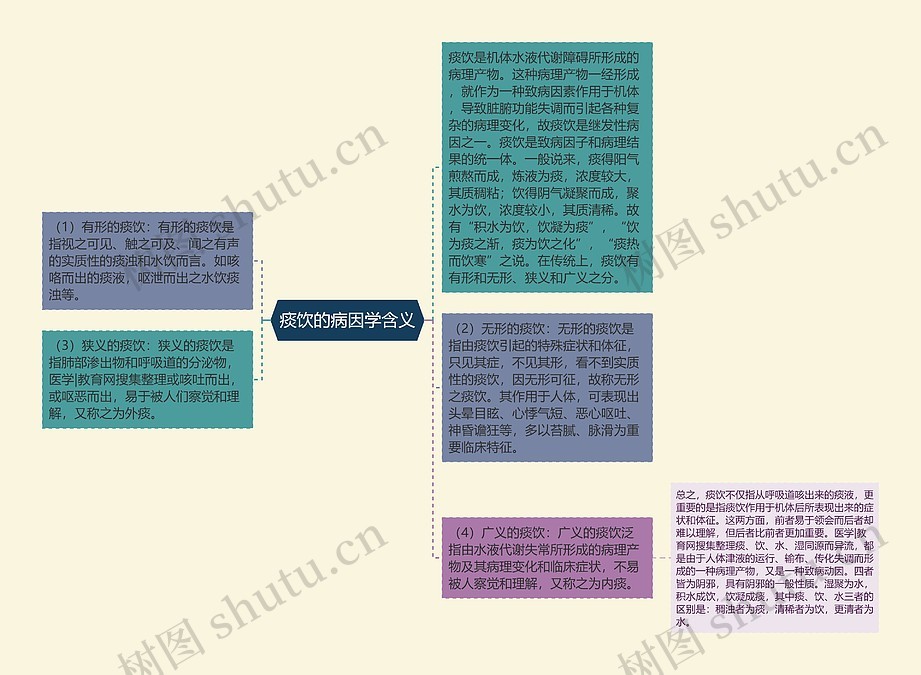 痰饮的病因学含义思维导图_编号p7004398-TreeMind树图