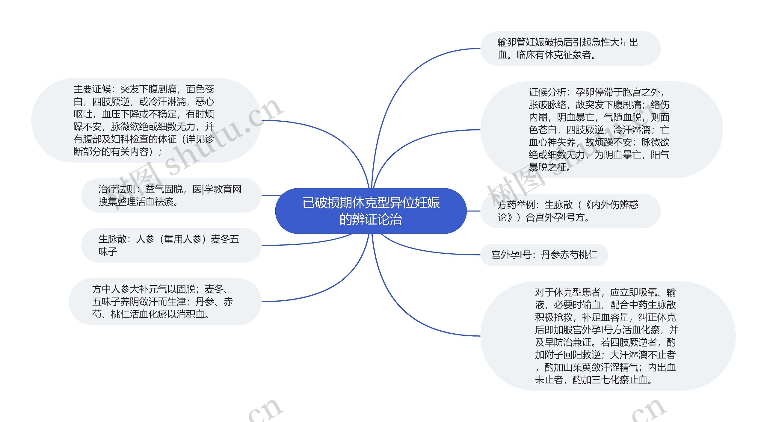 已破损期休克型异位妊娠的辨证论治思维导图