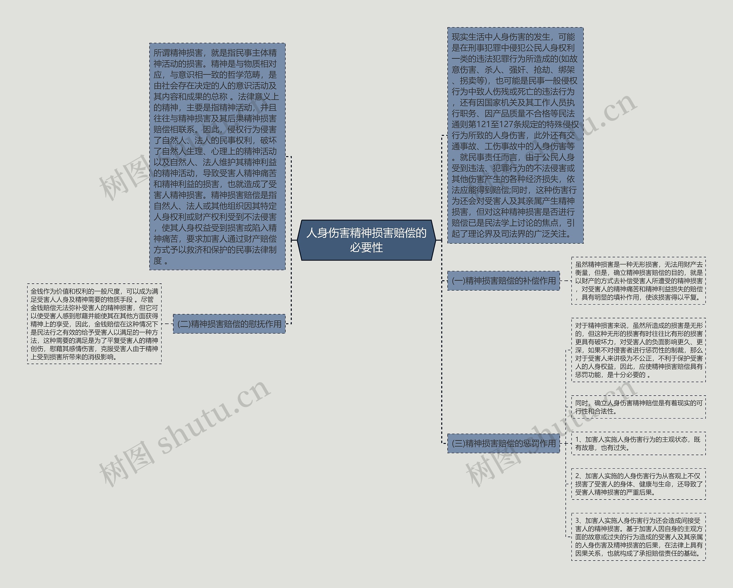 人身伤害精神损害赔偿的必要性思维导图