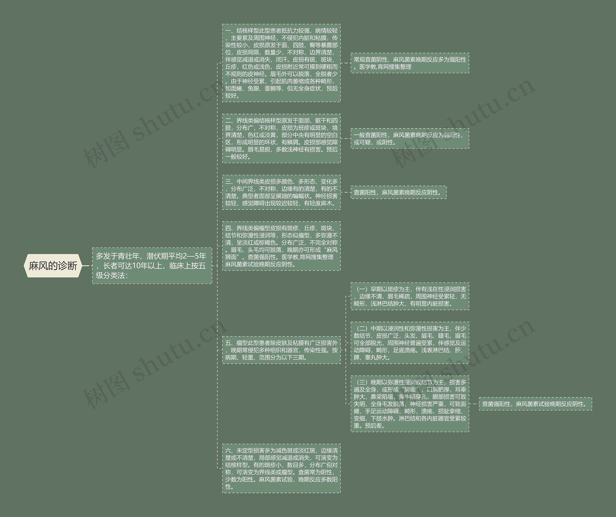 麻风的诊断思维导图