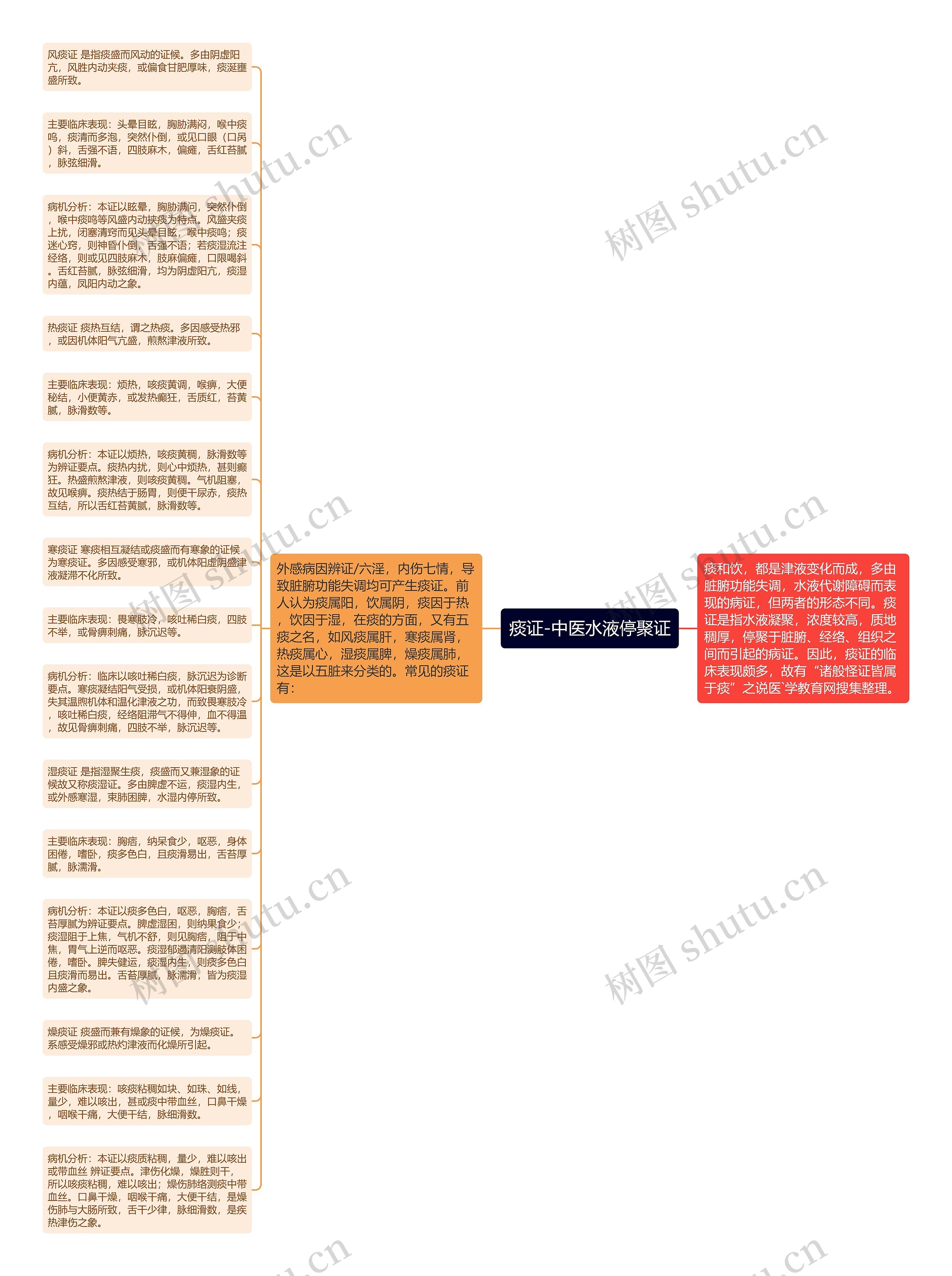 痰证-中医水液停聚证思维导图